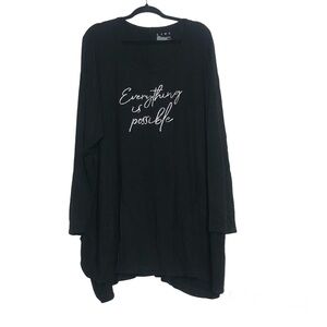 Livi Active Lane Bryant Black Graphic Print Long Sleeve Sweatshirt Sz 26/28